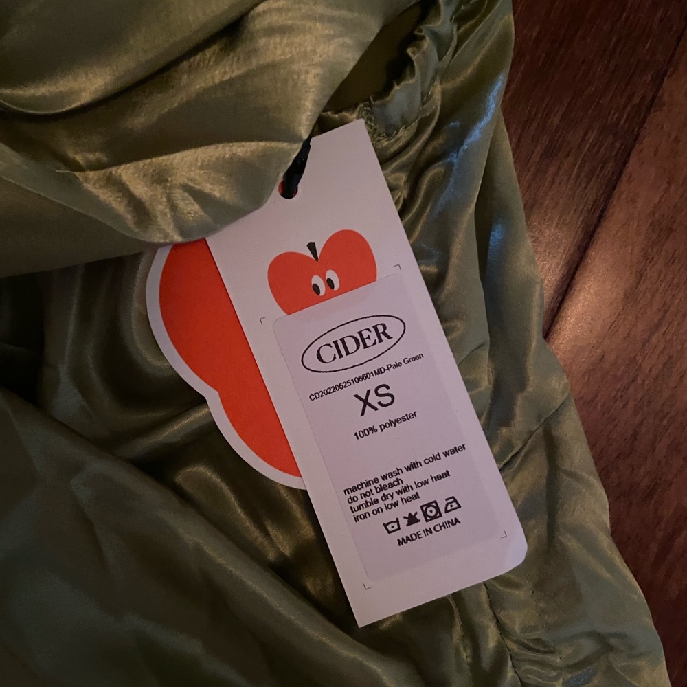 Cider Satin Olive Dress - Picture 2 of 2